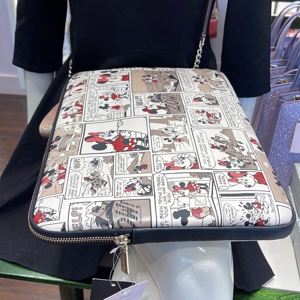 Kate Spade Disney X  Minnie  & Mickey Mouse Comic Universal Laptop Sleeve NWT - Picture 4 of 16